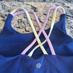 Athleta Girl Blue Tank Colorful Straps